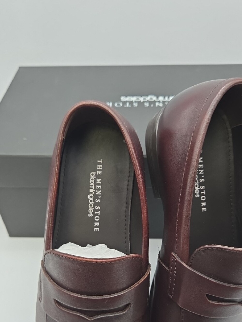 The Men's Store Dark Brown Leather Penny Loafers - Picture 7 of 8